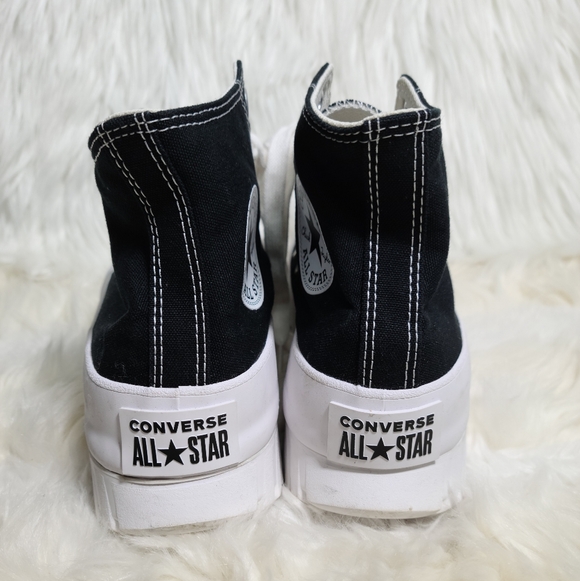 Converse Black and White Platform Sneakers - Picture 4 of 7